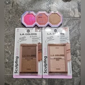 LA Colors Sculpting Duo Cream & Powder Bronzer & Highlighter + Blush Trio BNIB